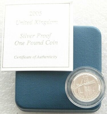 2005 Menai Straits Bridge £1 Silver Proof Coin Box Coa