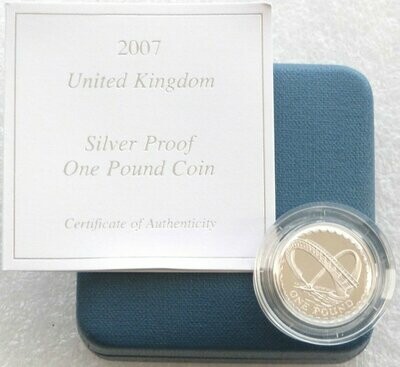 2007 Gateshead Millennium Bridge £1 Silver Proof Coin Box Coa