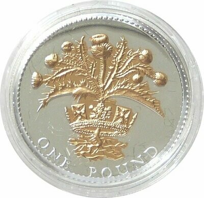 2008 Scottish Thistle £1 Silver Gold Proof Coin
