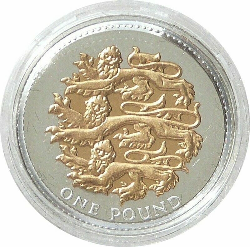 2008 Three Lions of England £1 Silver Gold Proof Coin
