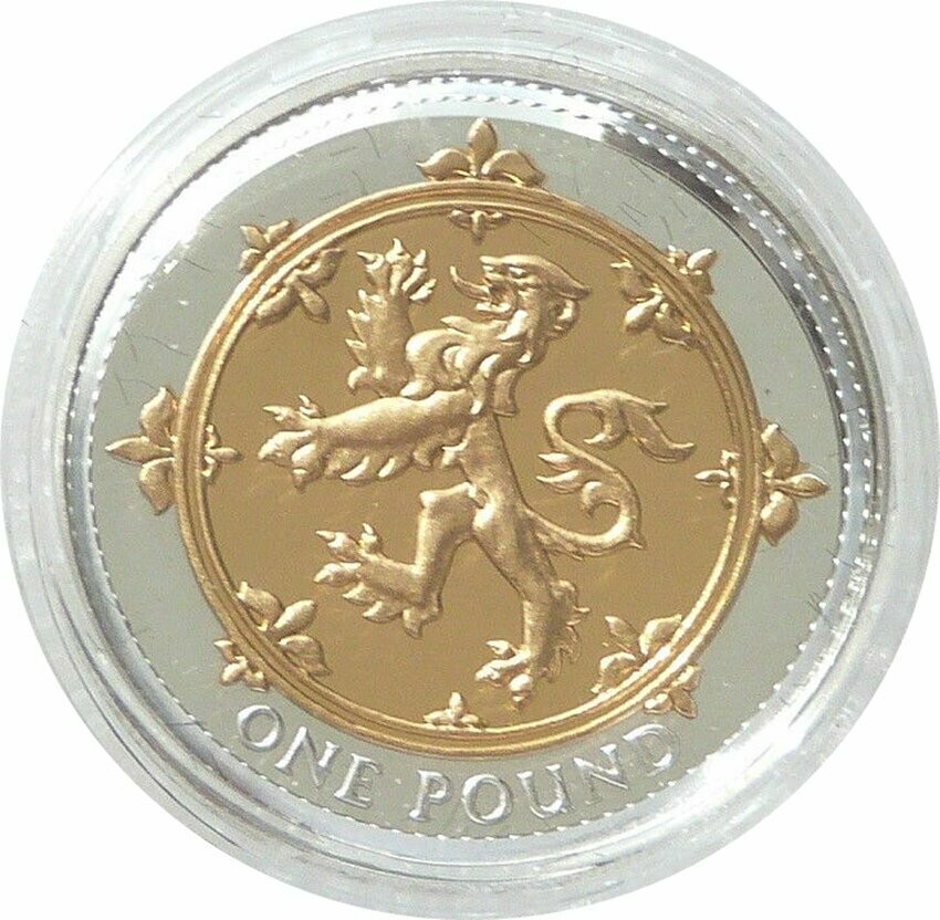 2008 Scottish Rampant Lion £1 Silver Gold Proof Coin