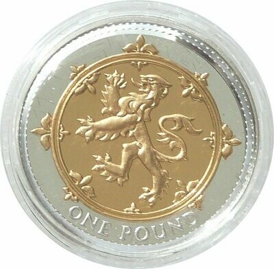 2008 Scottish Rampant Lion £1 Silver Gold Proof Coin