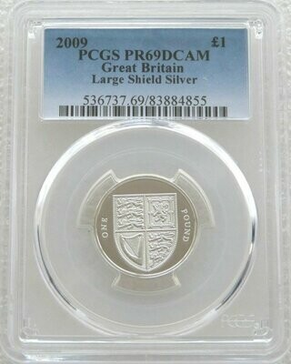 2009 Royal Shield of Arms £1 Silver Proof Coin PCGS PR69 DCAM