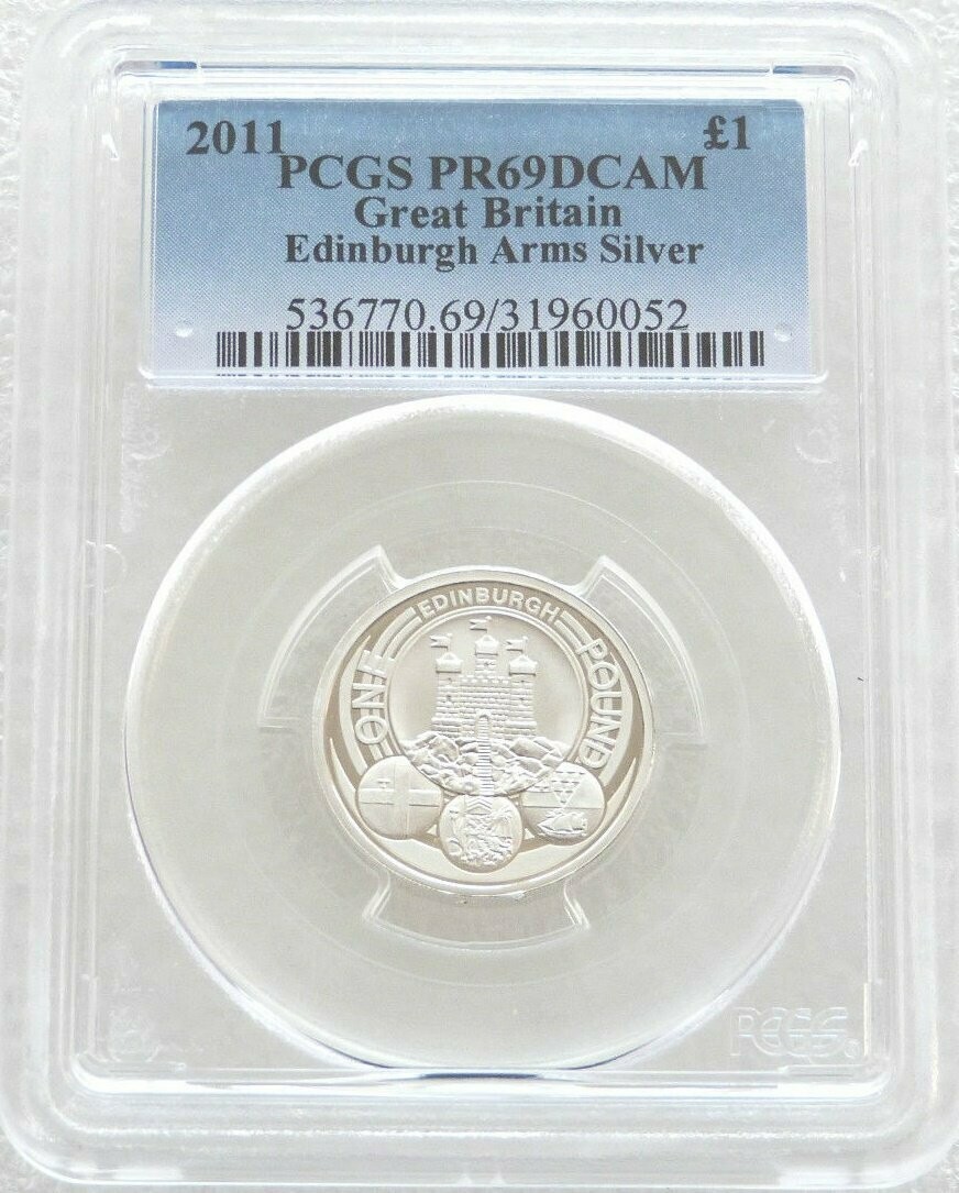 2011 Capital Cities of the UK Edinburgh £1 Silver Proof Coin PCGS PR69 DCAM