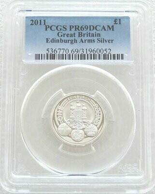 2011 Capital Cities of the UK Edinburgh £1 Silver Proof Coin PCGS PR69 DCAM