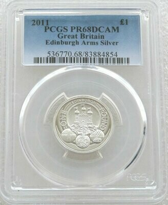 2011 Capital Cities of the UK Edinburgh £1 Silver Proof Coin PCGS PR68 DCAM