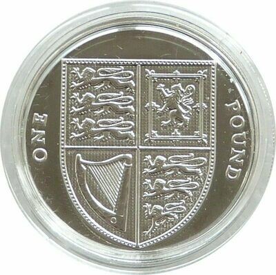 2013 Royal Shield of Arms BU £1 Silver Coin
