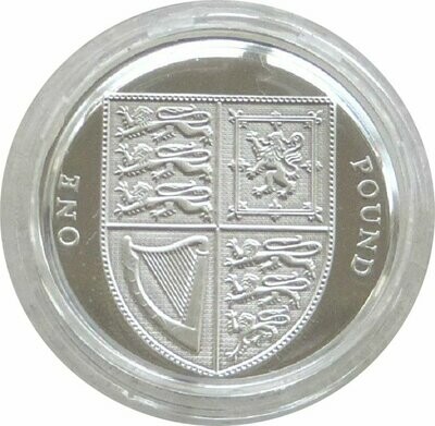 2015 Royal Shield of Arms £1 Silver Proof Coin - Fourth Portrait
