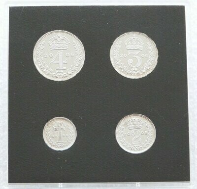 2006 Queens 80th Birthday Elizabeth II Maundy Silver Proof 4 Coin Set