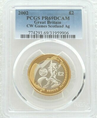 2002 Commonwealth Games Scotland £2 Silver Proof Coin PCGS PR69 DCAM