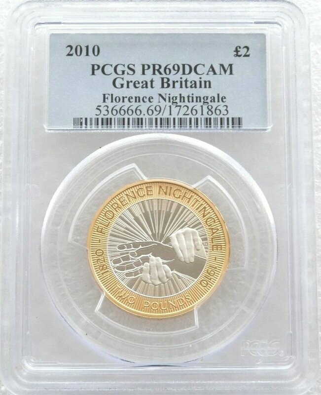 2010 Florence Nightingale £2 Silver Proof Coin PCGS PR69 DCAM