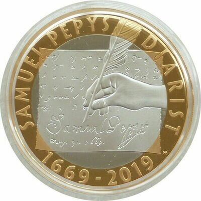 2019 Samuel Pepys £2 Silver Proof Coin Box Coa