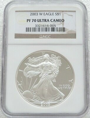 2003-W American Eagle $1 Silver Proof 1oz Coin NGC PF70 UC