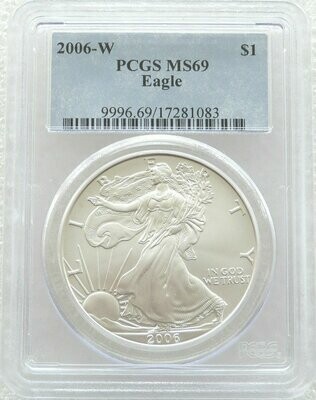 2006-W American Eagle $1 Burnished Silver 1oz Coin PCGS MS69