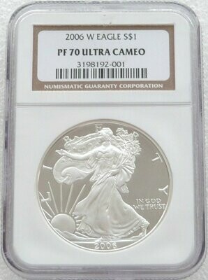 2006-W American Eagle $1 Silver Proof 1oz Coin NGC PF70 UC