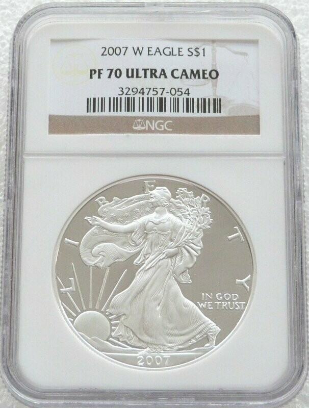 2007-W American Eagle $1 Silver Proof 1oz Coin NGC PF70 UC