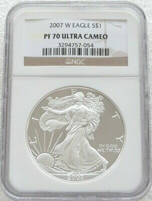 2007-W American Eagle $1 Silver Proof 1oz Coin NGC PF70 UC