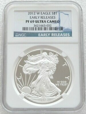 2012-W American Eagle $1 Silver Proof 1oz Coin NGC PF69 UCAM Blue Label