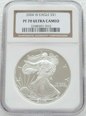 2004-W American Eagle $1 Silver Proof 1oz Coin NGC PF70 UC