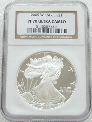2005-W American Eagle $1 Silver Proof 1oz Coin NGC PF70 UC