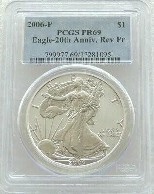 2006-P American Eagle $1 Silver Reverse Proof 1oz Coin PCGS PR69