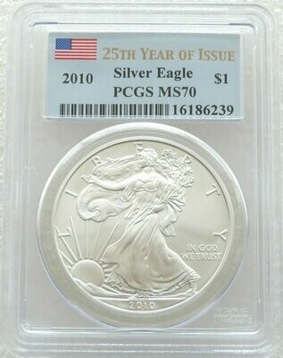 2010 American Eagle $1 Silver 1oz Coin PCGS MS70 First Strike