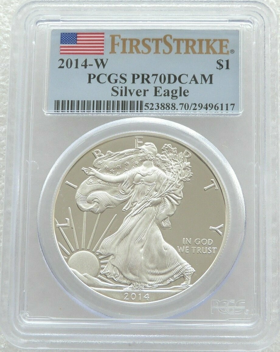 2014-W American Eagle $1 Silver Proof 1oz Coin PCGS PR70 DCAM First Strike