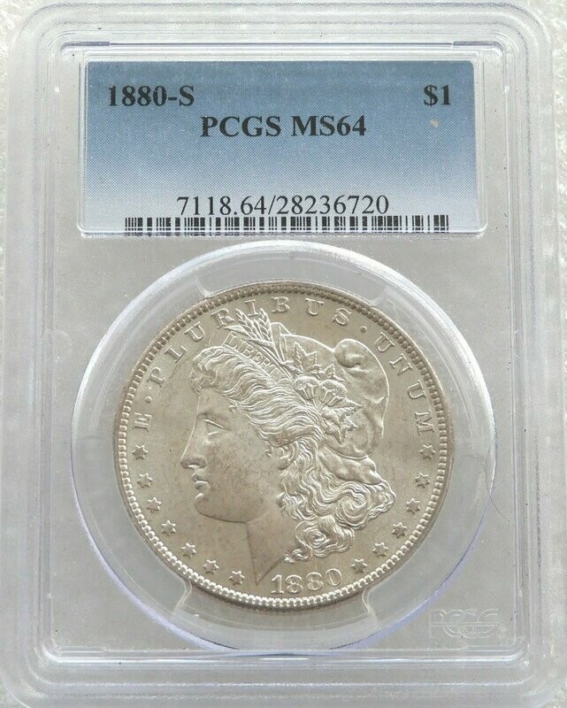 1880-S American Morgan $1 Silver Coin PCGS MS64 San Francisco