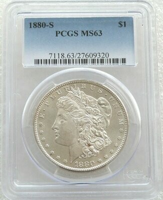 1880-S American Morgan $1 Silver Coin PCGS MS63 San Francisco