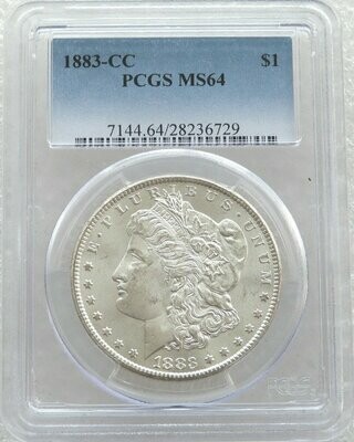 1883-CC American Morgan $1 Silver Coin PCGS MS64 Carson City