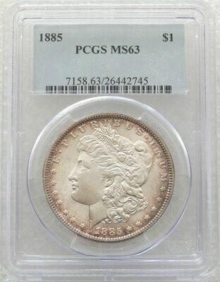 1885 American Morgan $1 Silver Coin PCGS MS63 Philadelphia