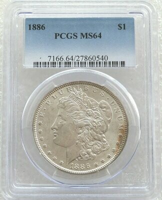 1886 American Morgan $1 Silver Coin PCGS MS64 Philadelphia