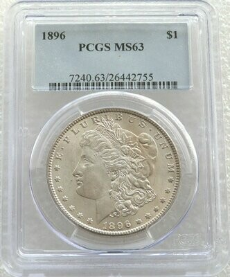 1896 American Morgan $1 Silver Coin PCGS MS63 Philadelphia
