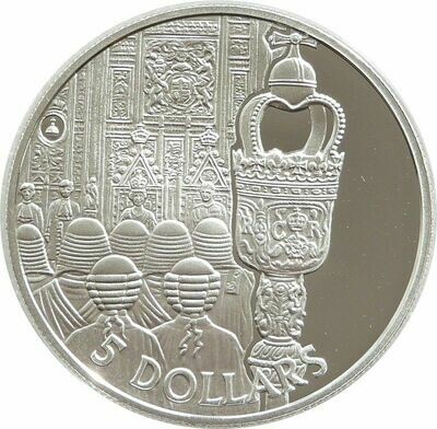 2002 Solomon Islands Golden Jubilee $5 Silver Gold Proof Coin