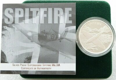 2003 Solomon Islands Powered Flight Spitfire $25 Silver Proof 1oz Coin Box Coa