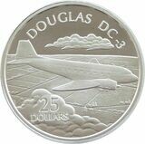 2003 Solomon Islands History Powered Flight Douglas DC-3 $25 Silver Proof 1oz Coin