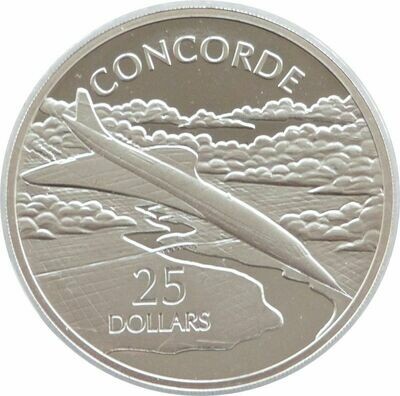 2003 Solomon Islands History Powered Flight Concorde $25 Silver Proof 1oz Coin