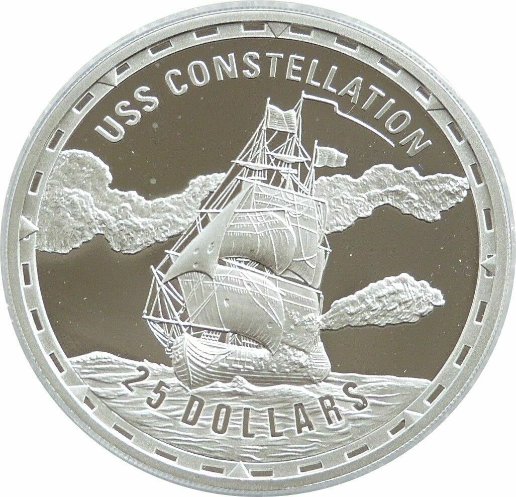 2006 Solomon Islands Legendary Fighting Ships USS Constellation $25 Silver Proof 1oz Coin