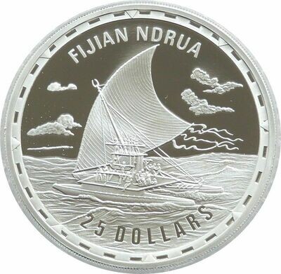 2007 Solomon Islands Legendary Fighting Ships Fijian Ndrua $25 Silver Proof 1oz Coin
