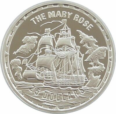 2005 Solomon Islands Legendary Fighting Ships Mary Rose $25 Silver Proof 1oz Coin
