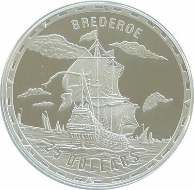 2007 Solomon Islands Legendary Fighting Ships Brederode $25 Silver Proof 1oz Coin
