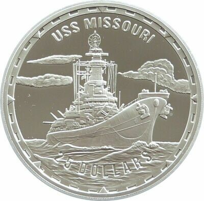 2005 Solomon Islands Legendary Fighting Ships USS Missouri $25 Silver Proof 1oz Coin
