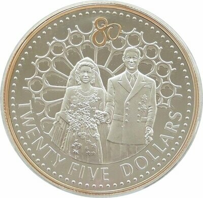 2006 Solomon Islands Queens 80th Birthday $25 Silver Gold Proof Coin