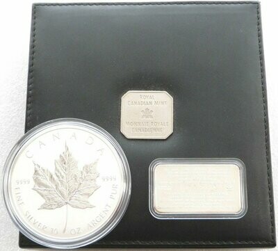 1998 Canada Maple Leaf 10th Anniversary $50 Silver 10oz Coin Box Coa
