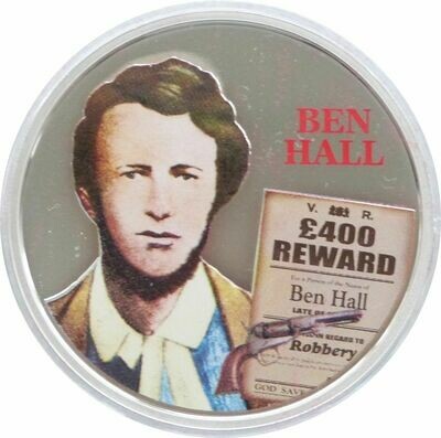 2003 Cook Islands Ben Hall Colour $2 Silver Proof 2oz Coin