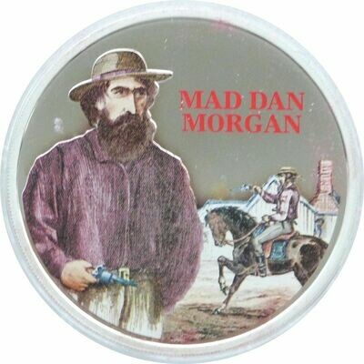 2003 Cook Islands Mad Dan Morgan Colour $2 Silver Proof 2oz Coin