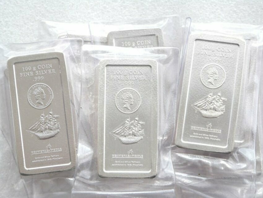 2009 Cook Islands Bounty $5 Five Dollar 100 Gram Silver Bullion Coin Bar Ingot