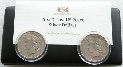 1922 - 1935 American First and Last Peace $1 Silver 2 Coin Set
