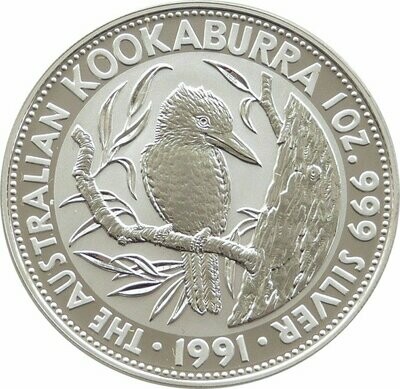 1991 Australia Kookaburra $5 Silver 1oz Coin