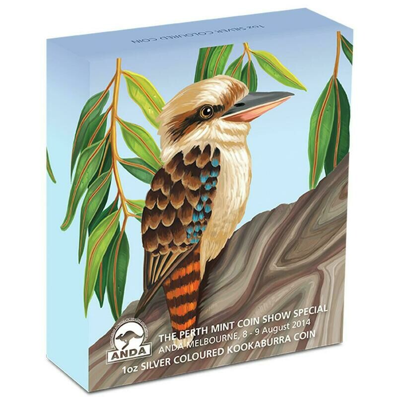2014 Australia Melbourne ANDA Kookaburra $1 Silver 1oz Coin Box Coa